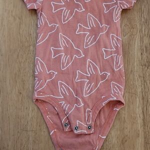 Carter's Coral Bird Print Bodysuit